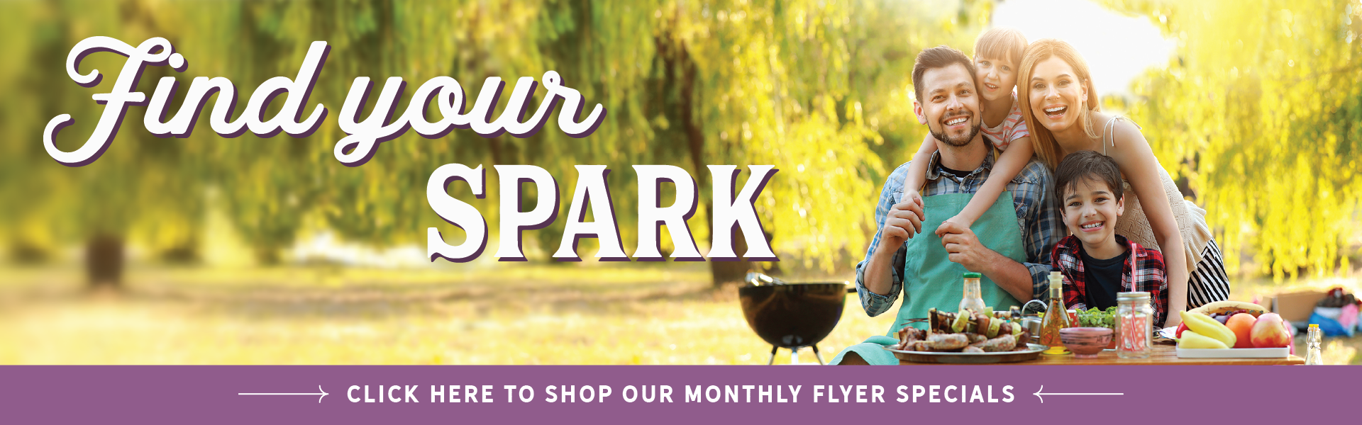 Find your spark! - Click here to shop our monthly flyer specials!
