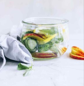 Image of peach and cucumber infused water